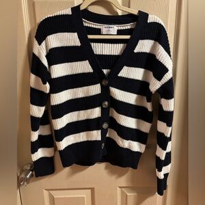 CUTE!!! Old Navy Striped Cardigan size XS white and navy blue